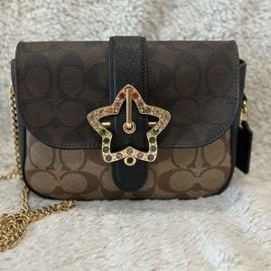 COACH Gemma Crossbody In Blocked Signature Canvas With Star Buckle